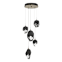 Hubbardton Forge Chrysalis 5 Light 16" Wide Multi Light Pendant Soft Gold / Black / Clear