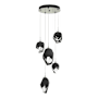 Hubbardton Forge Chrysalis 5 Light 16" Wide Multi Light Pendant Sterling / Black