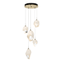 Hubbardton Forge Chrysalis 5 Light 16" Wide Multi Light Pendant Modern Brass / White
