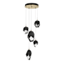 Hubbardton Forge Chrysalis 5 Light 16" Wide Multi Light Pendant Modern Brass / Black