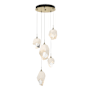 Hubbardton Forge Chrysalis 5 Light 16" Wide Multi Light Pendant Modern Brass / White / Clear