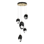 Hubbardton Forge Chrysalis 5 Light 16" Wide Multi Light Pendant Modern Brass / Black / Clear