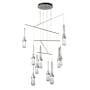 Hubbardton Forge Link 10 Light 35" Wide Multi Light Pendant Vintage Platinum / Clear Glass / Multi-Colored