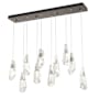 Hubbardton Forge Luma 10 Light 45" Wide Linear Pendant Bronze / Clear