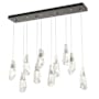 Hubbardton Forge Luma 10 Light 45" Wide Linear Pendant Dark Smoke / Clear