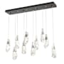 Hubbardton Forge Luma 10 Light 45" Wide Linear Pendant Oil Rubbed Bronze / Clear
