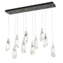 Hubbardton Forge Luma 10 Light 45" Wide Linear Pendant Natural Iron / Clear