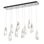 Hubbardton Forge Luma 10 Light 45" Wide Linear Pendant Vintage Platinum / Clear