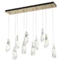 Hubbardton Forge Luma 10 Light 45" Wide Linear Pendant Soft Gold / Clear