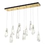 Hubbardton Forge Luma 10 Light 45" Wide Linear Pendant Modern Brass / Clear