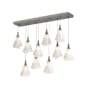 Hubbardton Forge Mobius 10 Light 46" Wide Linear Pendant Dark Smoke / Frosted