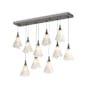Hubbardton Forge Mobius 10 Light 46" Wide Linear Pendant Oil Rubbed Bronze / Frosted