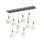 Hubbardton Forge Mobius 10 Light 46" Wide Linear Pendant Natural Iron / Frosted