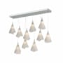 Hubbardton Forge Mobius 10 Light 46" Wide Linear Pendant Vintage Platinum / Frosted