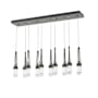 Hubbardton Forge Link 10 Light 45" Wide Linear Pendant Natural Iron / Clear
