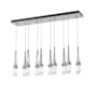 Hubbardton Forge Link 10 Light 45" Wide Linear Pendant Vintage Platinum / Clear