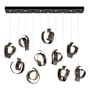 Hubbardton Forge Riza 10 Light 47" Wide Linear Pendant Dark Smoke / Opal