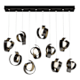 Hubbardton Forge Riza 10 Light 47" Wide Linear Pendant Oil Rubbed Bronze / Opal