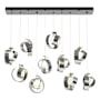 Hubbardton Forge Riza 10 Light 47" Wide Linear Pendant Sterling / Opal
