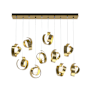 Hubbardton Forge Riza 10 Light 47" Wide Linear Pendant Modern Brass / Opal