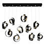 Hubbardton Forge Riza 10 Light 47" Wide Linear Pendant Ink / Opal