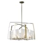 Hubbardton Forge Arc 8 Light 34" Wide Drum Chandelier Modern Brass