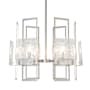 Hubbardton Forge Geo 6 Light 32" Wide Chandelier Sterling / Clear Glass