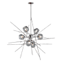 Hubbardton Forge Griffin 6 Light 39" Wide Pendant Sterling / Grey