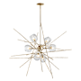 Hubbardton Forge Griffin 6 Light 39" Wide Pendant Modern Brass / Clear