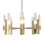Hubbardton Forge Summit 8 Light 32" Wide Chandelier Modern Brass / Frosted Glass