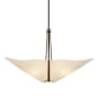 Hubbardton Forge Kirigami 3 Light 29" Wide Wood Pendant with Customizable Fabric Shade Bronze / Spun Frost
