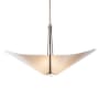 Hubbardton Forge Kirigami 3 Light 29" Wide Wood Pendant with Customizable Fabric Shade Dark Smoke / Spun Frost