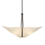 Hubbardton Forge Kirigami 3 Light 29" Wide Wood Pendant with Customizable Fabric Shade Natural Iron / Spun Frost
