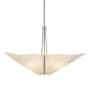 Hubbardton Forge Kirigami 3 Light 29" Wide Wood Pendant with Customizable Fabric Shade Vintage Platinum / Spun Frost