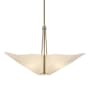 Hubbardton Forge Kirigami 3 Light 29" Wide Wood Pendant with Customizable Fabric Shade Soft Gold / Spun Frost
