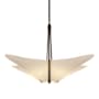 Hubbardton Forge Kirigami 4 Light 24" Wide Pendant with Customizable Fabric Shade Bronze / Spun Frost