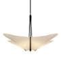 Hubbardton Forge Kirigami 4 Light 24" Wide Pendant with Customizable Fabric Shade Black / Spun Frost