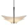 Hubbardton Forge Kirigami 4 Light 24" Wide Pendant with Customizable Fabric Shade Natural Iron / Spun Frost