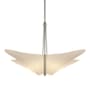 Hubbardton Forge Kirigami 4 Light 24" Wide Pendant with Customizable Fabric Shade Vintage Platinum / Spun Frost