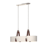 Hubbardton Forge Saratoga 4 Light 46" Wide Linear Chandelier Polished Nickel / British Brown / Flax