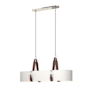 Hubbardton Forge Saratoga 4 Light 46" Wide Linear Chandelier Polished Nickel / British Brown / Natural Anna