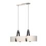 Hubbardton Forge Saratoga 4 Light 46" Wide Linear Chandelier Polished Nickel / Black / Flax