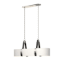 Hubbardton Forge Saratoga 4 Light 46" Wide Linear Chandelier Polished Nickel / Black / Natural Anna