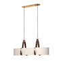 Hubbardton Forge Saratoga 4 Light 46" Wide Linear Chandelier Antique Brass / British Brown / Flax