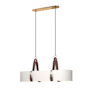 Hubbardton Forge Saratoga 4 Light 46" Wide Linear Chandelier Antique Brass / British Brown / Natural Anna