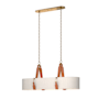 Hubbardton Forge Saratoga 4 Light 46" Wide Linear Chandelier Antique Brass / Chestnut / Flax