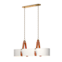 Hubbardton Forge Saratoga 4 Light 46" Wide Linear Chandelier Antique Brass / Chestnut / Natural Anna