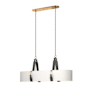 Hubbardton Forge Saratoga 4 Light 46" Wide Linear Chandelier Antique Brass / Black / Natural Anna