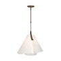 Hubbardton Forge Mobius 18" Wide Pendant Bronze / Spun Frost