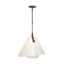 Hubbardton Forge Mobius 18" Wide Pendant Natural Iron / Spun Frost